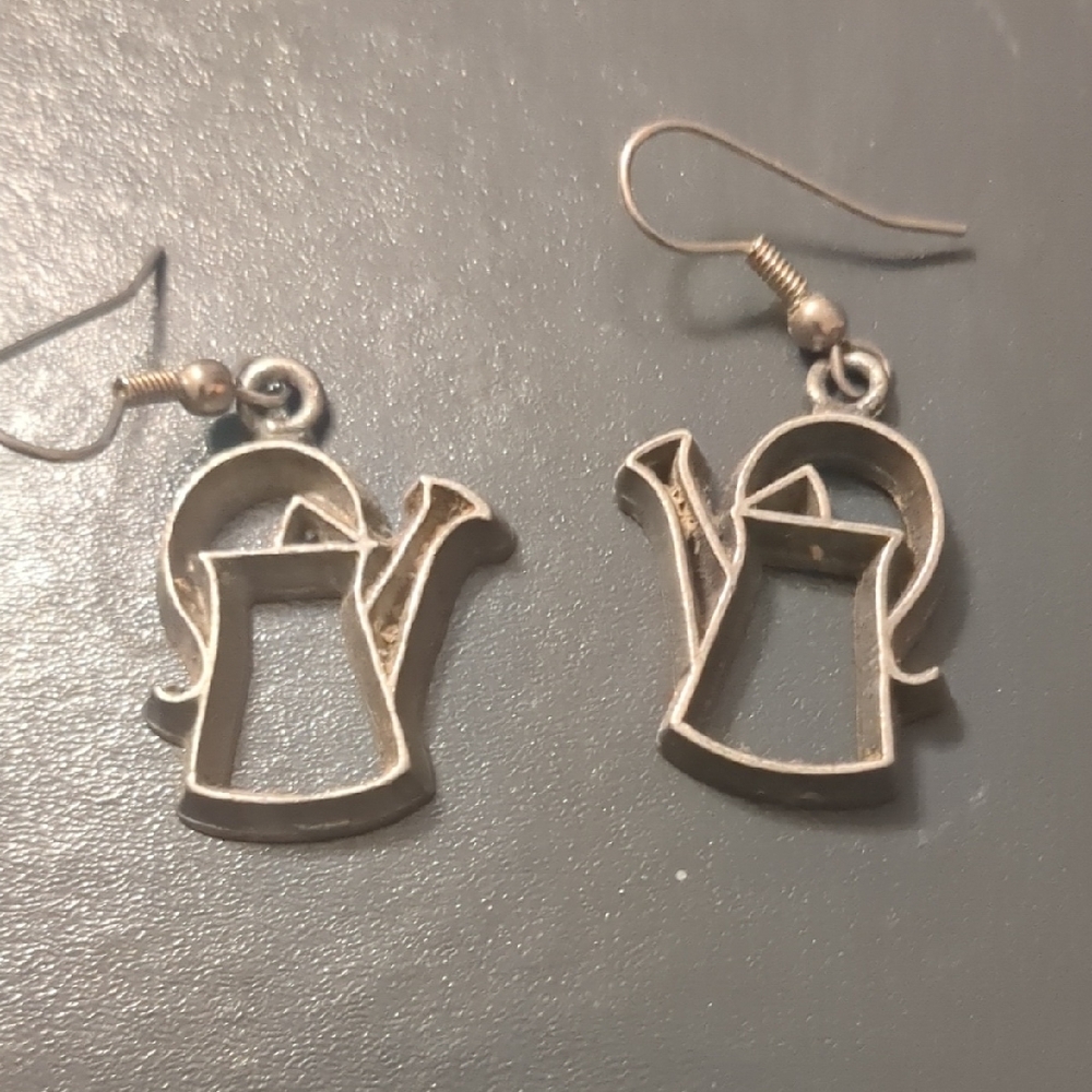 Handmade Vermont Silver Watering Can Earrings
